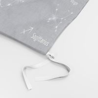 Zodiac Star Chart Tea Towel Blue On Silver Glitter