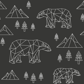 bear geometrical - dark grey