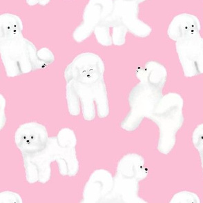 Bichon Frise Pattern (Pink Background)