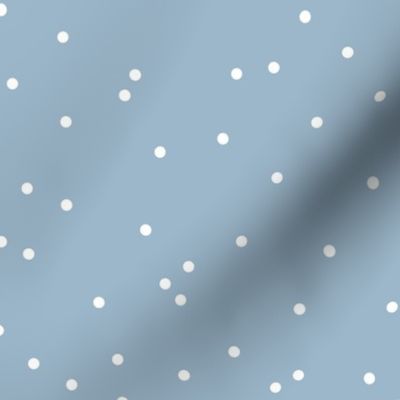 Colorful winter snow confetti fun little dots and circles spots flakes soft blue white boys