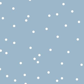 Colorful winter snow confetti fun little dots and circles spots flakes soft blue white boys