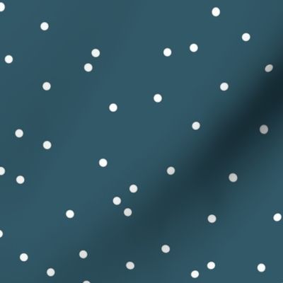 Colorful winter snow confetti fun little dots and circles spots flakes navy blue night white boys