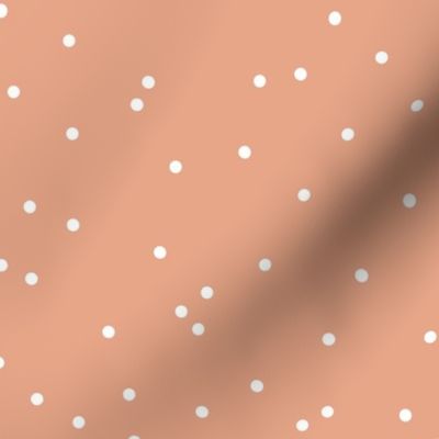 Colorful winter snow confetti fun little dots and circles spots flakes peach pale nude