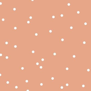 Colorful winter snow confetti fun little dots and circles spots flakes peach pale nude