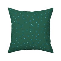 Colorful winter snow confetti fun little dots and circles spots flakes forest green blue 