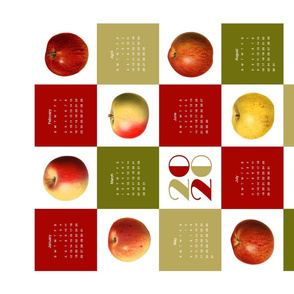 yummy apple 2020 calendar teatowel