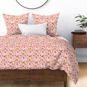 flower pop - scandi style bright bold flowers, pop floral, bright floral, happy florals  - pink and ochre