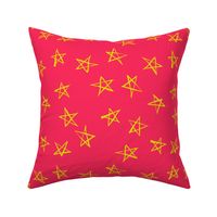 yellow stars on dark magenta