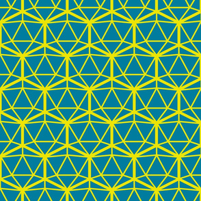 blue and gold dodecahedron