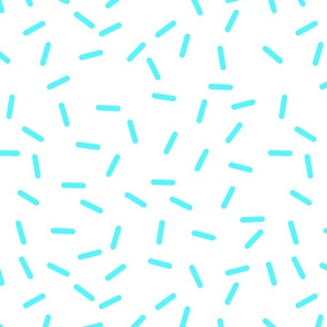 bright blue sprinkles on white