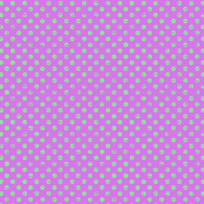 lime green polka dots on purple