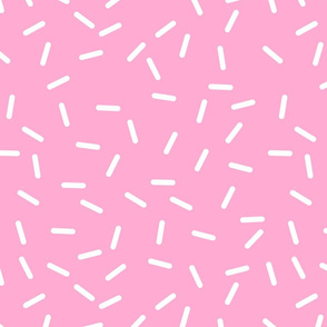 white sprinkles on pink