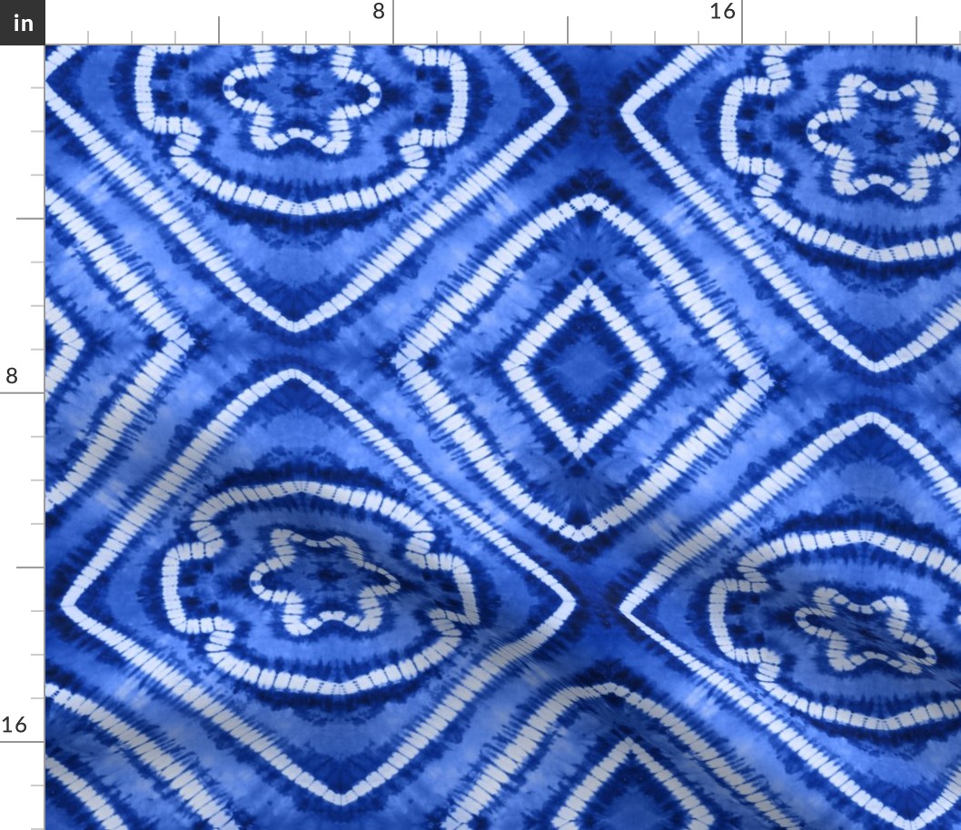 Shibori Mandalas- Blue- Regular Scale
