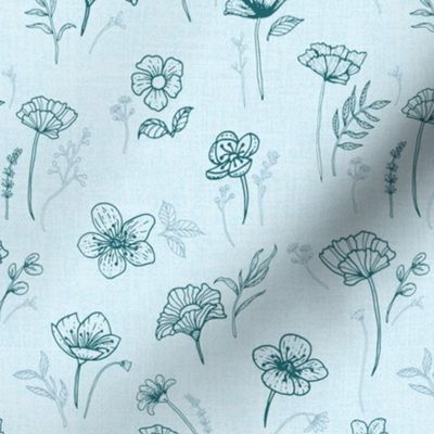 Elianna Vintage Floral - Teal V.02