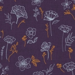 Elianna Vintage Floral - Orange Purple V.04