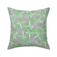 large scale hope ribbon scattered ditsy green