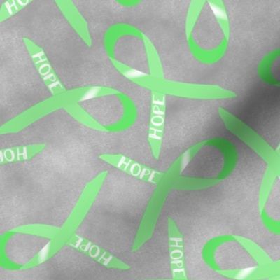 large scale hope ribbon scattered ditsy green