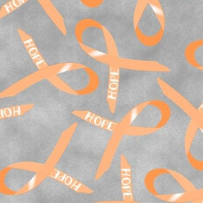 large scale hope ribbon scattered ditsy orange