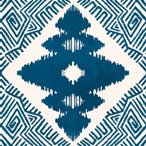 Block Ikat in Blue