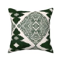 Block Ikat in Forest Green