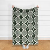 Block Ikat in Forest Green