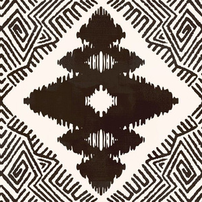 Block Ikat in Ash Black