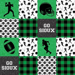  football wholecloth - green and black - college ball -  plaid  C18BS