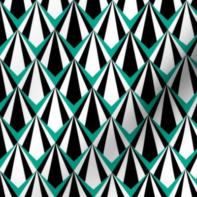 Deco Geometric Teal Medium