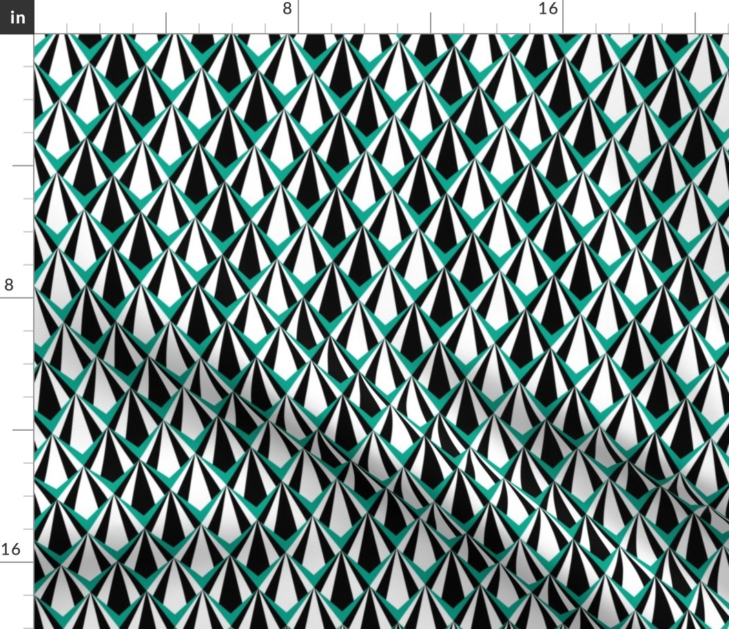 Deco Geometric Teal Medium