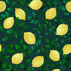 Lemons - Dark Green 