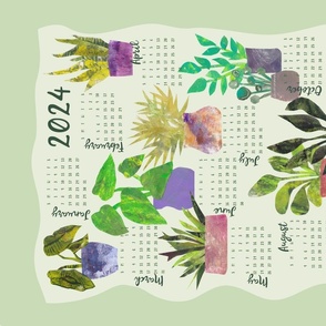 Spoonflower Tea Towel 2019 Calendar Calendar Kitchen Tow Floral Linen Cotton 