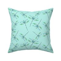 Nana’s Dragonflies on Teal