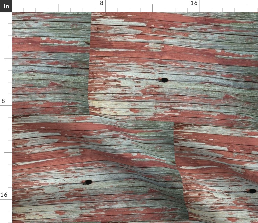 Faded red barn boards