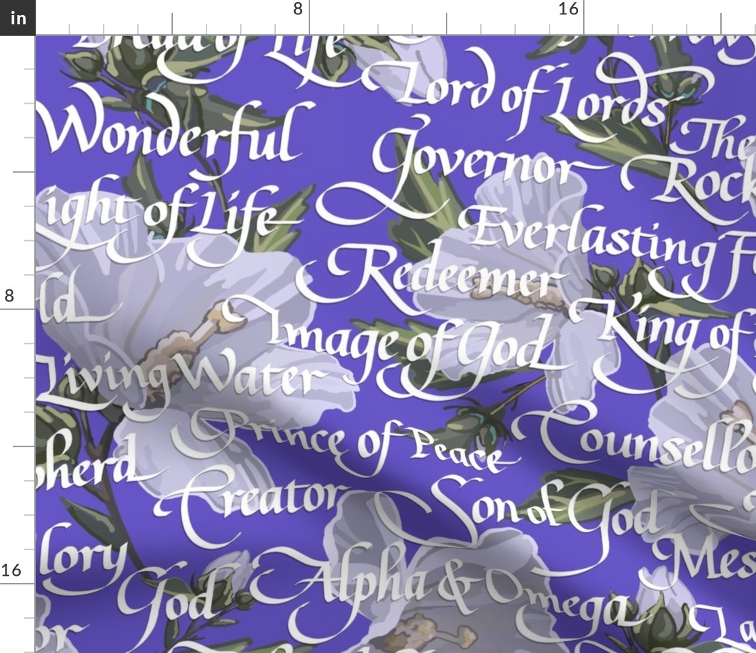 Names of Christ  | Calligraphy |  Large | Violet