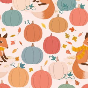 Pumpkin patch foxes
