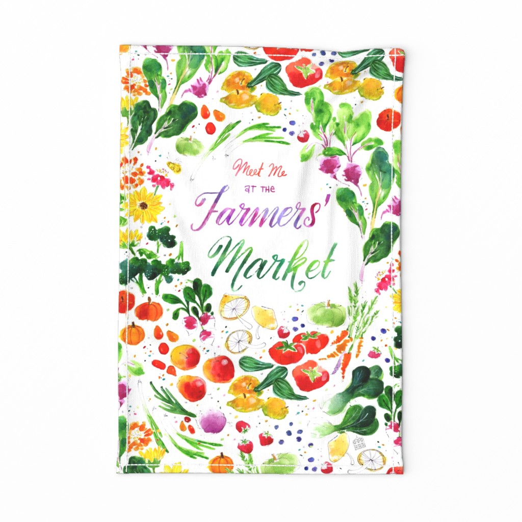 Meet Me at the Farmers' Market Tea Towel - © Lucinda Wei