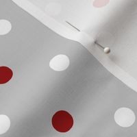 Crimson red and grey team color polka dot grey background