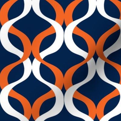 Navy and orange team color wave navy background copy