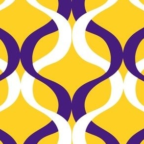 Purple and yellow team color wave yellow background