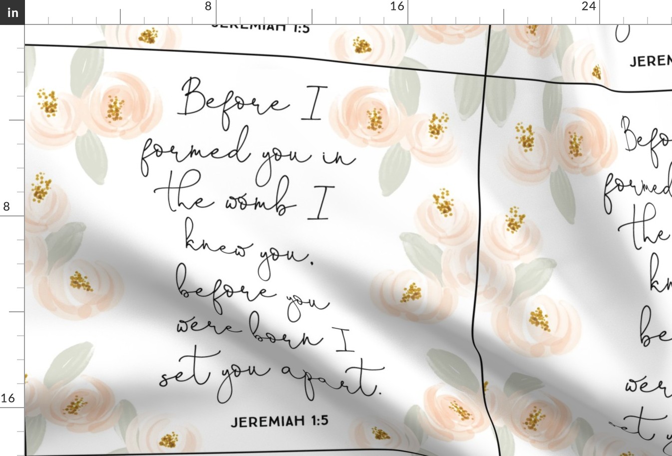 6 loveys: soft peach floral before I formed you in the womb I knew you, before you were born I set you apart. Jeremiah 1:5