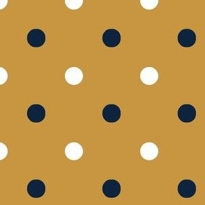 Gold and navy Wave polka dot gold background