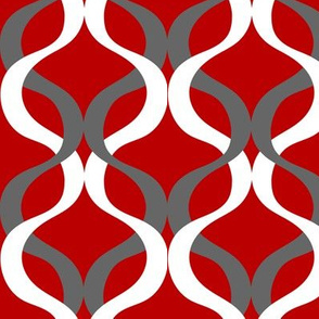 Scarlet Red And Grey Fabric, Wallpaper and Home Decor | Spoonflower