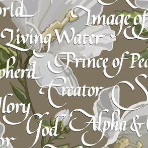 Names of Christ | Calligraphy | Tan/Taupe 