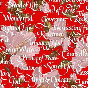 Names of Christ | Calligraphy | Red 