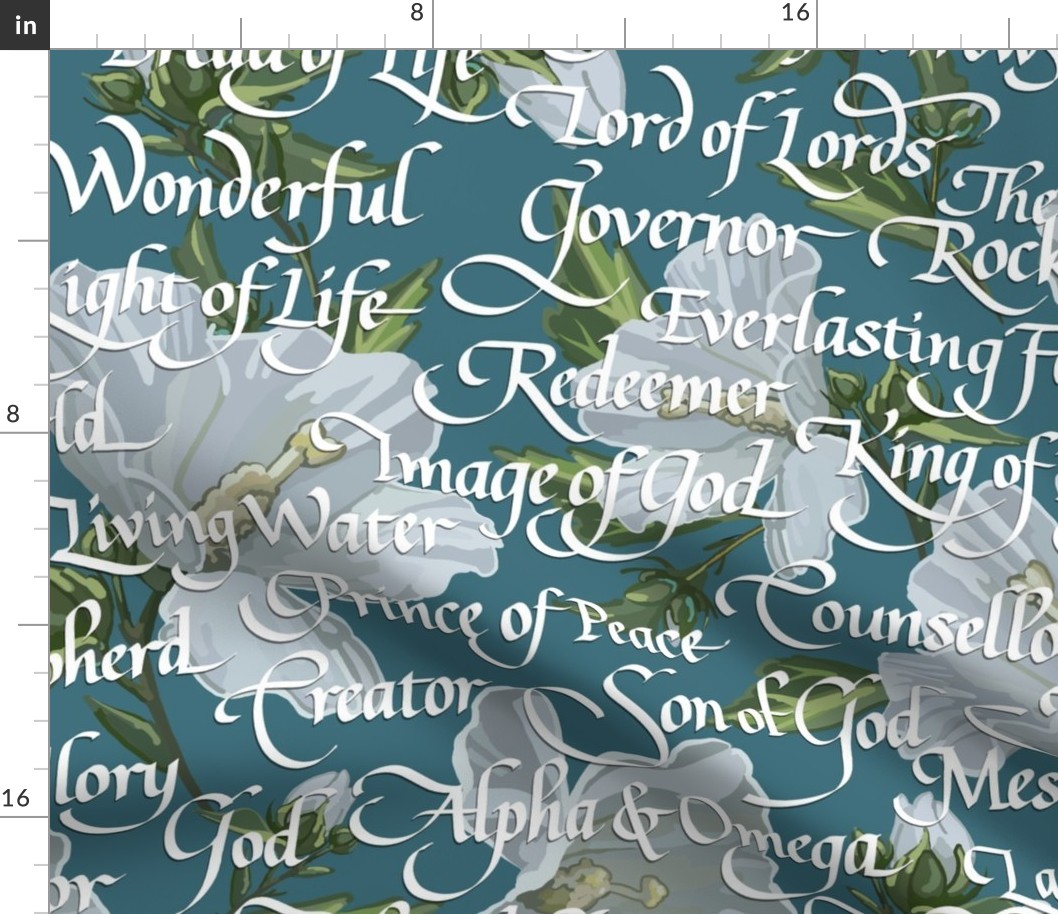 Names of Christ | Calligraphy | Teal | Large
