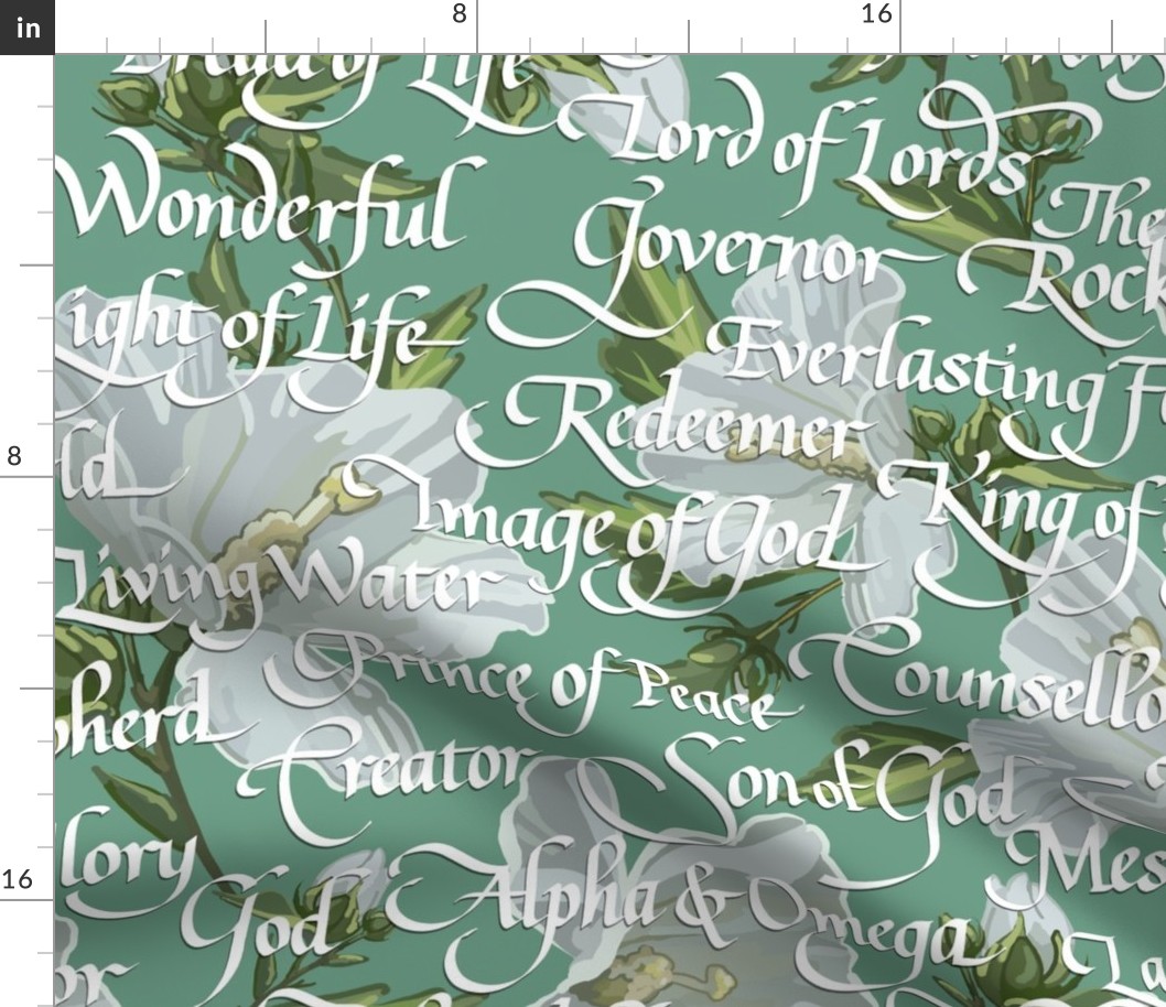 Names of Christ | Calligraphy | Green | Large