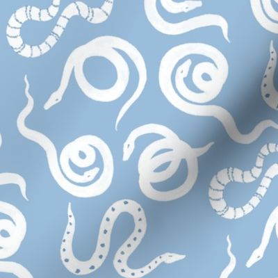 Ink Snakes (white on blue)