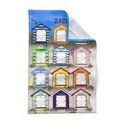 2020 beach hut tea towel calendar