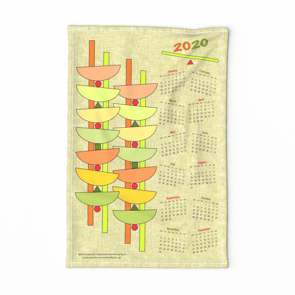 2020 is balanced, a tea towel calendar by Su_G_©SuSchaefer