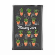 2024 Calendar potted herbs black